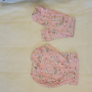 Carter's size 10 pink unicorn and rainbows pajamas
